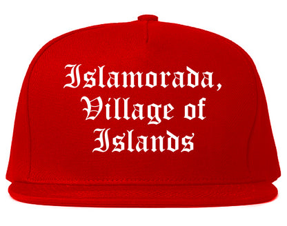 Islamorada, Village of Islands Florida FL Old English Mens Snapback Hat Red