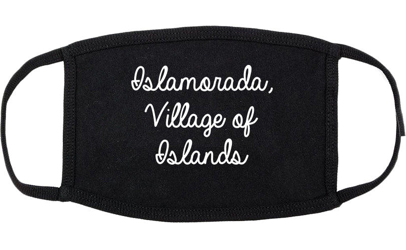 Islamorada, Village of Islands Florida FL Script Cotton Face Mask Black