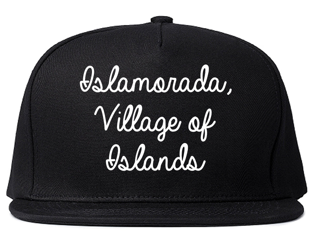 Islamorada, Village of Islands Florida FL Script Mens Snapback Hat Black