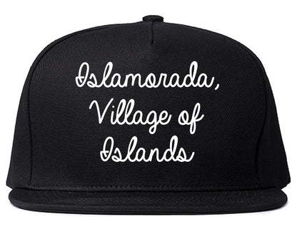Islamorada, Village of Islands Florida FL Script Mens Snapback Hat Black