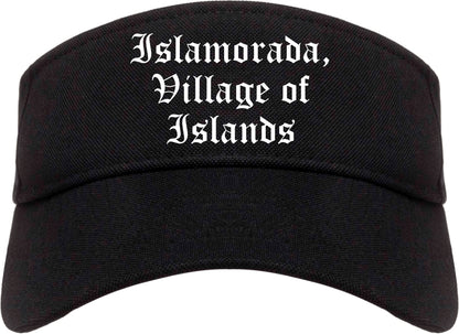 Islamorada, Village of Islands Florida FL Old English Mens Visor Cap Hat Black