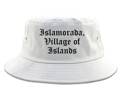 Islamorada, Village of Islands Florida FL Old English Mens Bucket Hat White