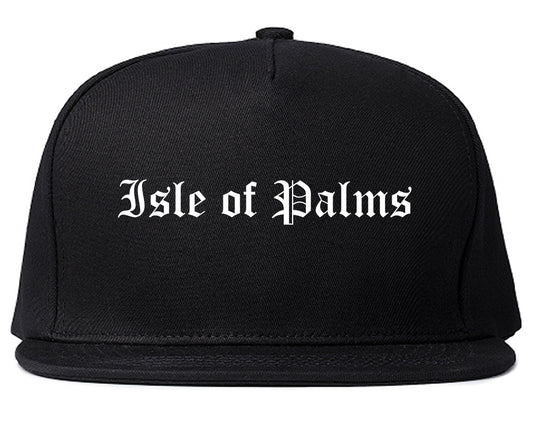 Isle of Palms South Carolina SC Old English Mens Snapback Hat Black