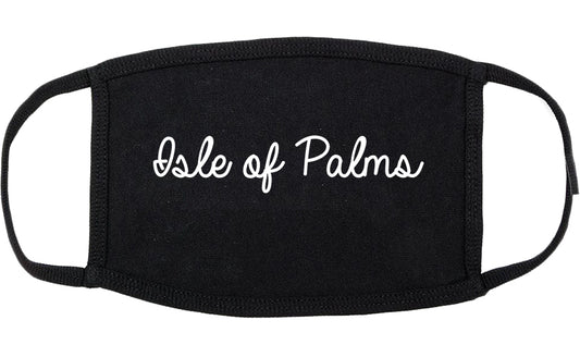 Isle of Palms South Carolina SC Script Cotton Face Mask Black