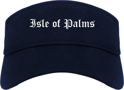 Isle of Palms South Carolina SC Old English Mens Visor Cap Hat Navy Blue