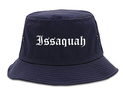 Issaquah Washington WA Old English Mens Bucket Hat Navy Blue