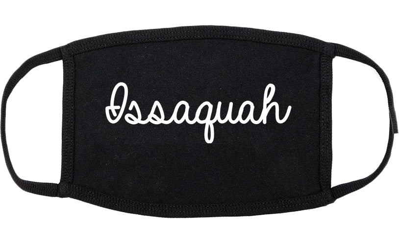 Issaquah Washington WA Script Cotton Face Mask Black