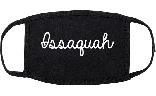 Issaquah Washington WA Script Cotton Face Mask Black