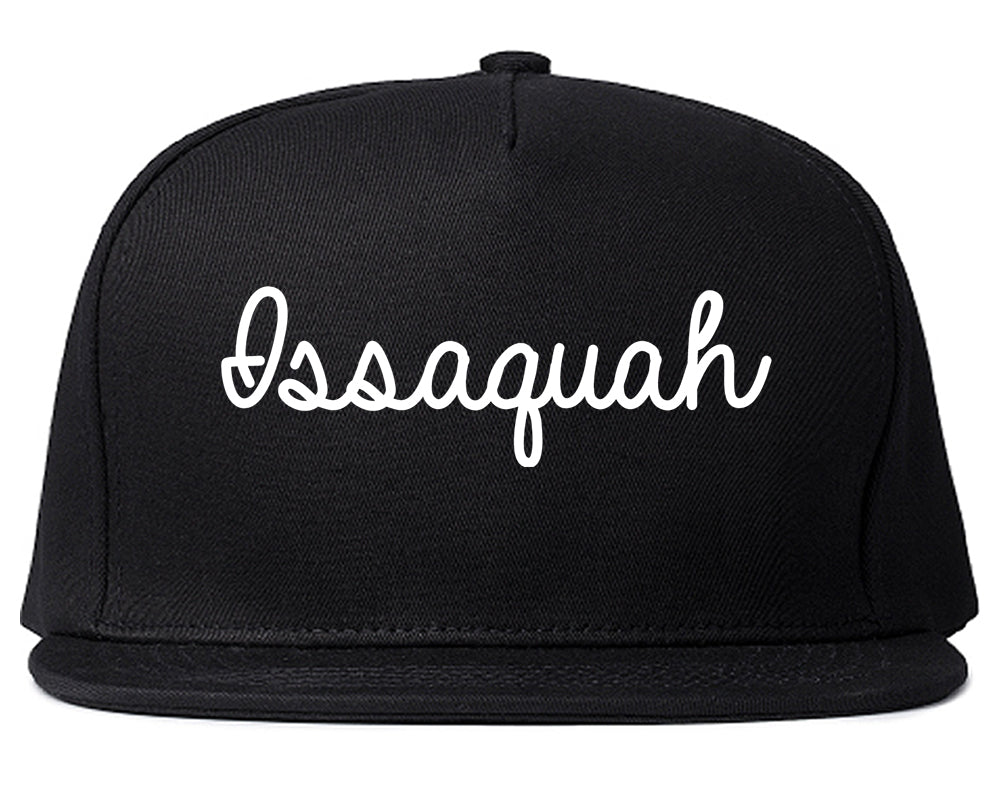 Issaquah Washington WA Script Mens Snapback Hat Black