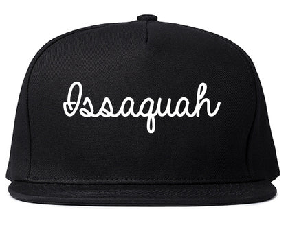 Issaquah Washington WA Script Mens Snapback Hat Black