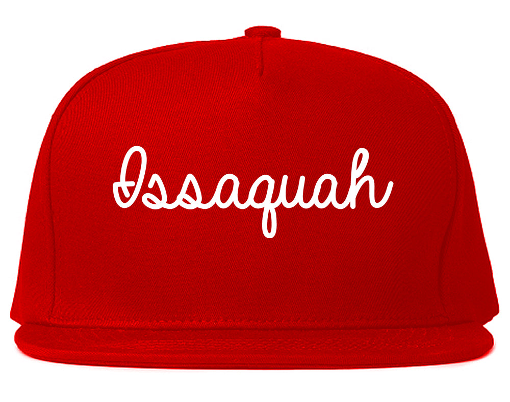 Issaquah Washington WA Script Mens Snapback Hat Red