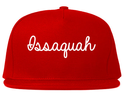 Issaquah Washington WA Script Mens Snapback Hat Red