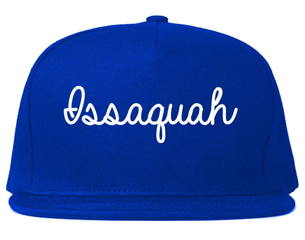 Issaquah Washington WA Script Mens Snapback Hat Royal Blue