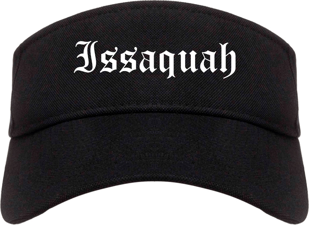 Issaquah Washington WA Old English Mens Visor Cap Hat Black