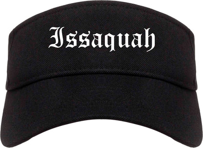Issaquah Washington WA Old English Mens Visor Cap Hat Black