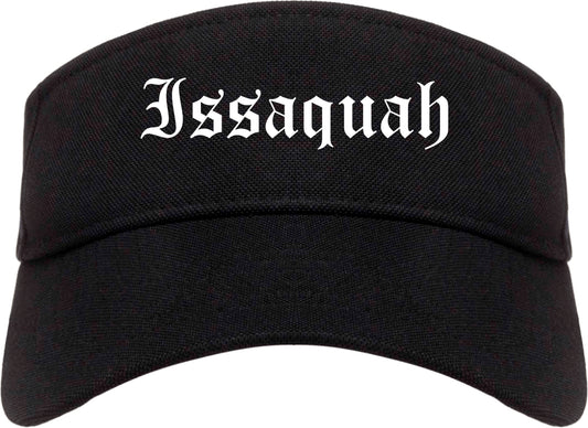 Issaquah Washington WA Old English Mens Visor Cap Hat Black