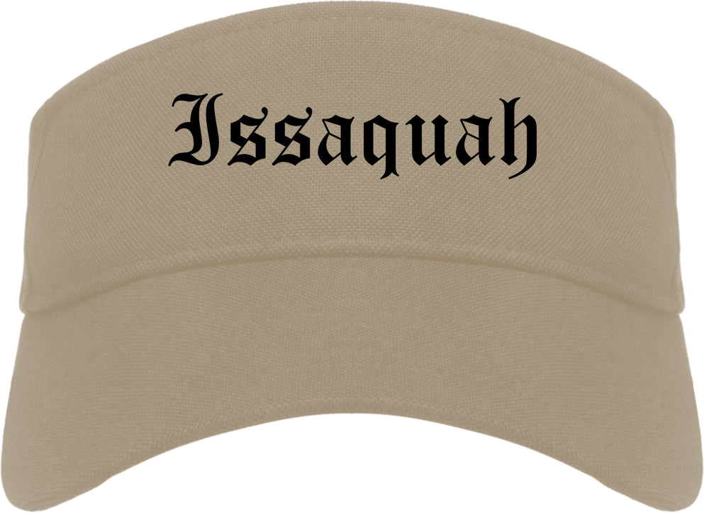 Issaquah Washington WA Old English Mens Visor Cap Hat Khaki