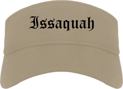 Issaquah Washington WA Old English Mens Visor Cap Hat Khaki