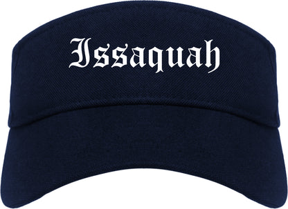 Issaquah Washington WA Old English Mens Visor Cap Hat Navy Blue