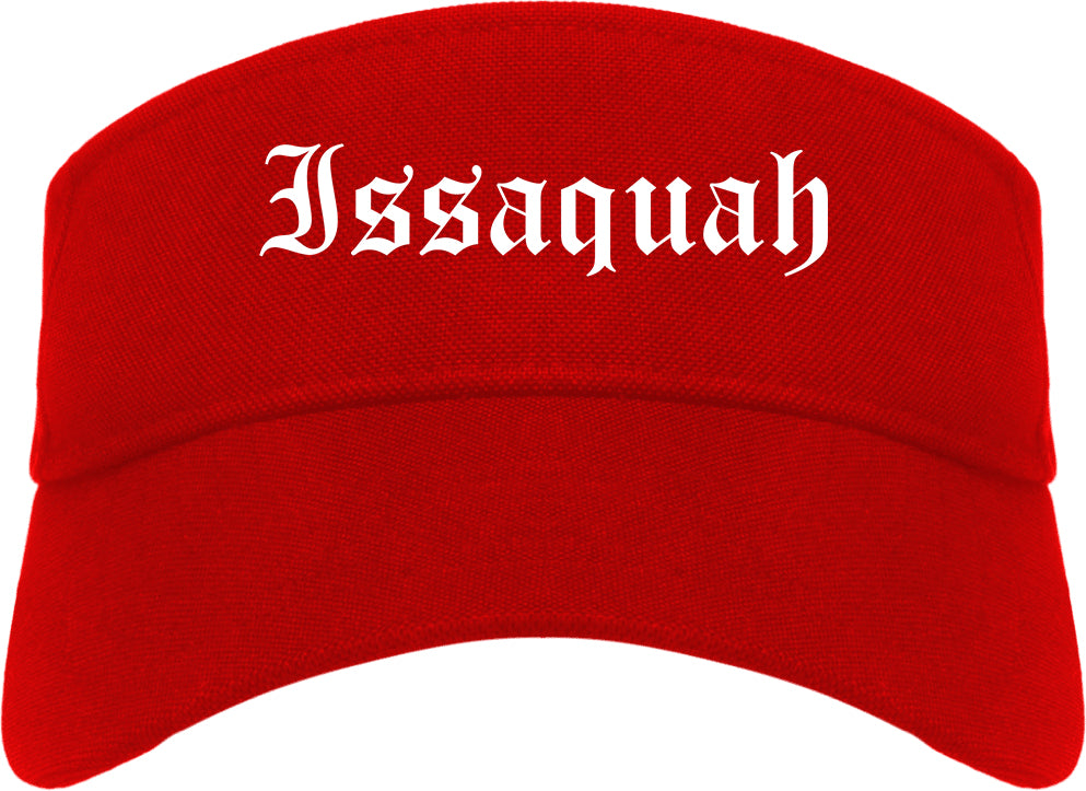 Issaquah Washington WA Old English Mens Visor Cap Hat Red