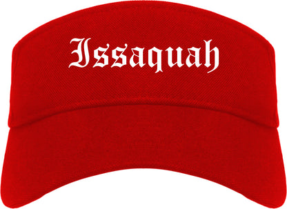 Issaquah Washington WA Old English Mens Visor Cap Hat Red