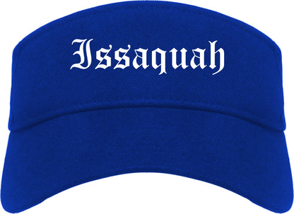 Issaquah Washington WA Old English Mens Visor Cap Hat Royal Blue