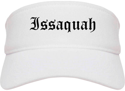 Issaquah Washington WA Old English Mens Visor Cap Hat White