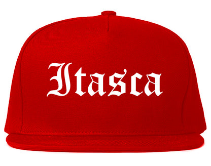 Itasca Illinois IL Old English Mens Snapback Hat Red