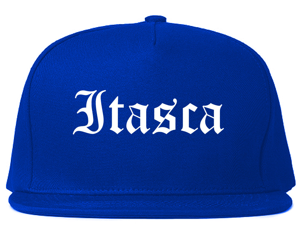 Itasca Illinois IL Old English Mens Snapback Hat Royal Blue