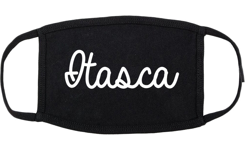 Itasca Illinois IL Script Cotton Face Mask Black