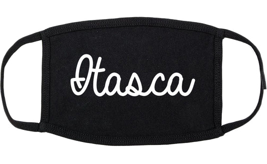 Itasca Illinois IL Script Cotton Face Mask Black