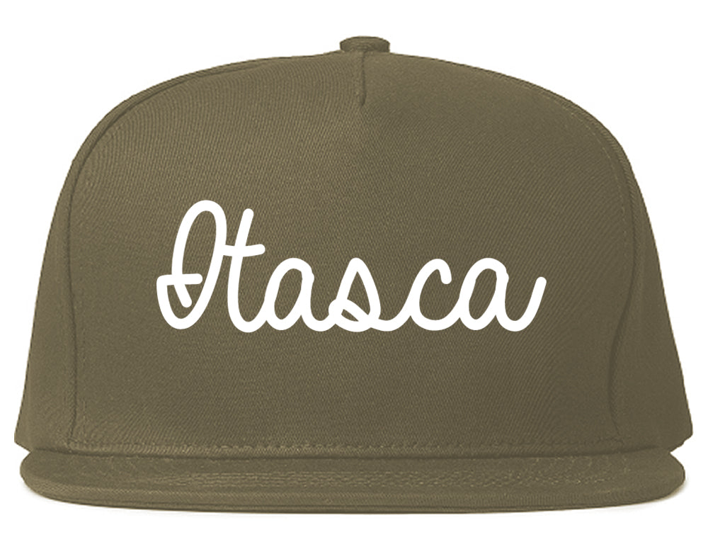 Itasca Illinois IL Script Mens Snapback Hat Grey