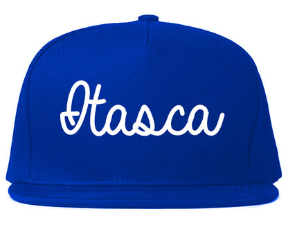 Itasca Illinois IL Script Mens Snapback Hat Royal Blue