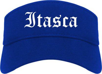 Itasca Illinois IL Old English Mens Visor Cap Hat Royal Blue