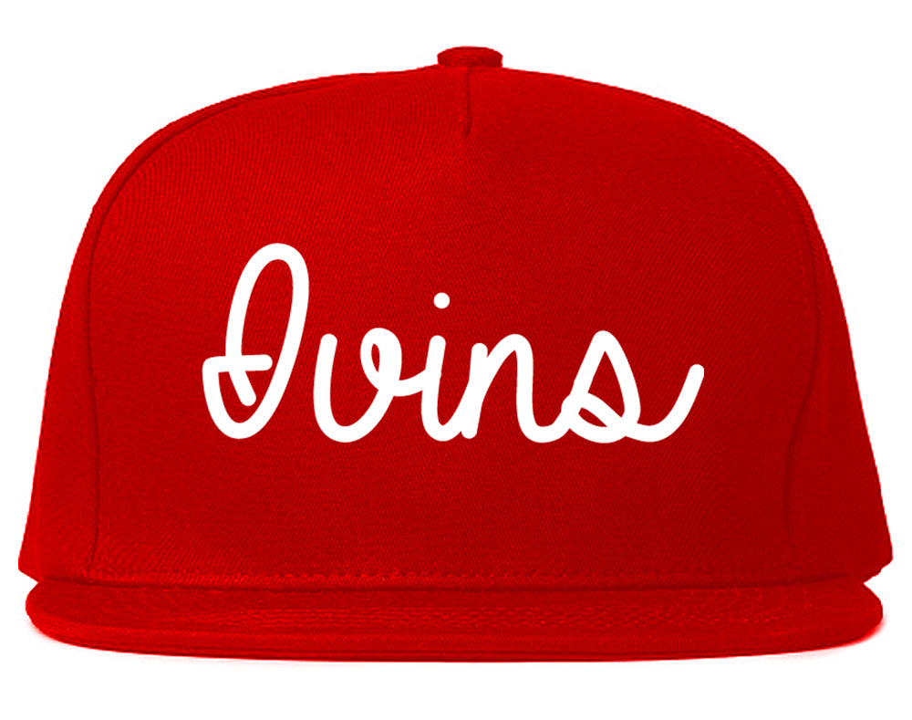 Ivins Utah UT Script Mens Snapback Hat Red