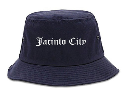 Jacinto City Texas TX Old English Mens Bucket Hat Navy Blue
