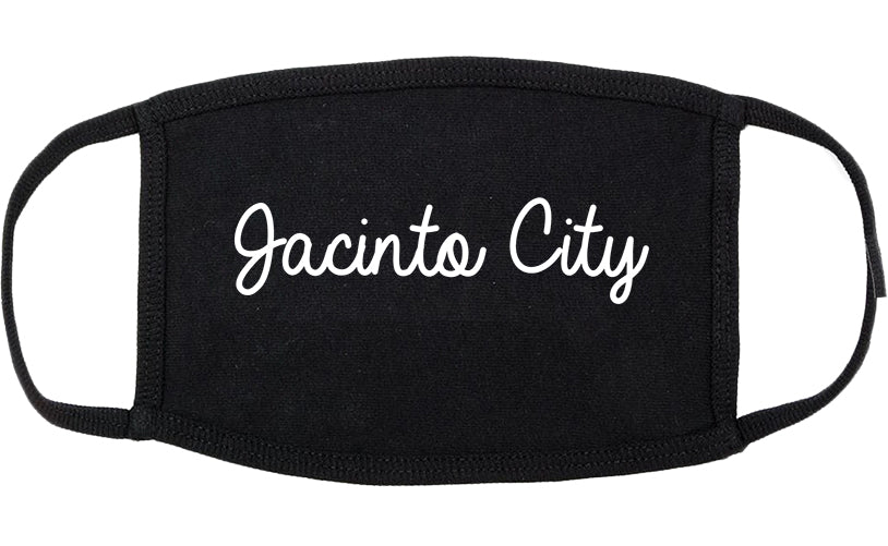Jacinto City Texas TX Script Cotton Face Mask Black