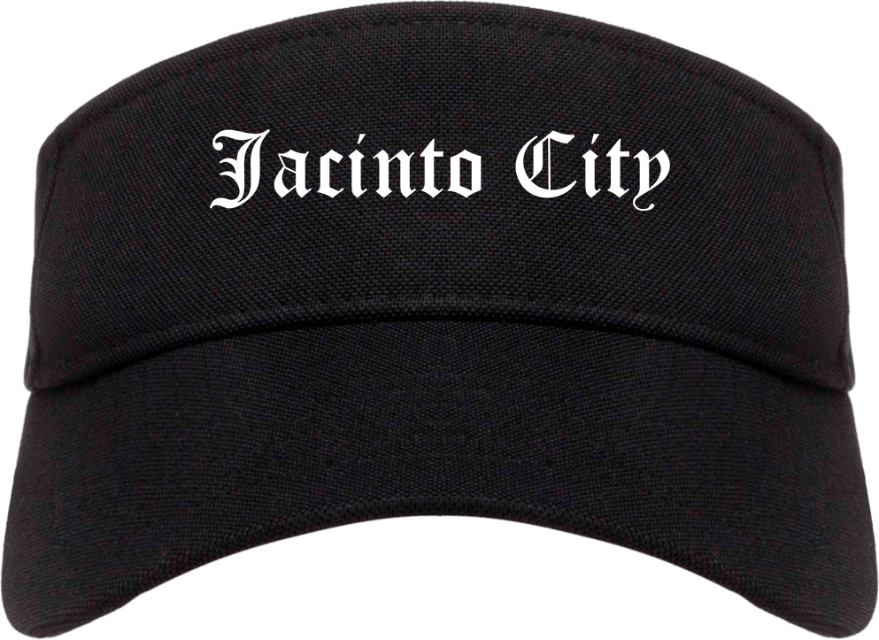 Jacinto City Texas TX Old English Mens Visor Cap Hat Black