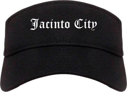 Jacinto City Texas TX Old English Mens Visor Cap Hat Black