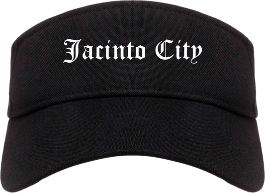 Jacinto City Texas TX Old English Mens Visor Cap Hat Black