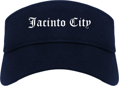 Jacinto City Texas TX Old English Mens Visor Cap Hat Navy Blue