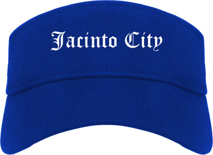 Jacinto City Texas TX Old English Mens Visor Cap Hat Royal Blue