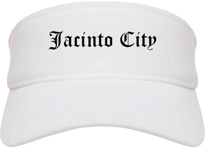 Jacinto City Texas TX Old English Mens Visor Cap Hat White