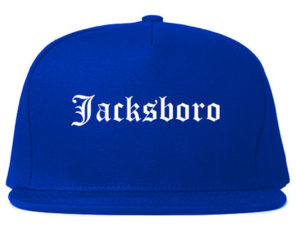 Jacksboro Texas TX Old English Mens Snapback Hat Royal Blue
