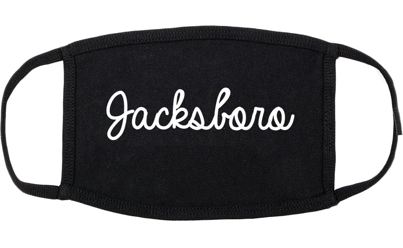 Jacksboro Texas TX Script Cotton Face Mask Black