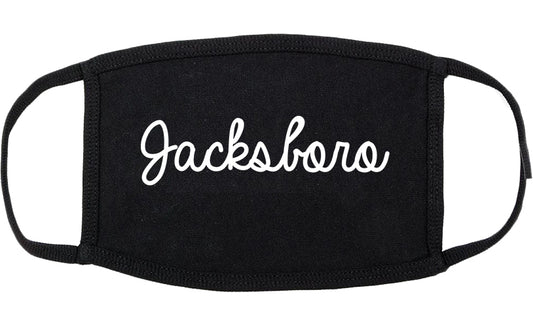 Jacksboro Texas TX Script Cotton Face Mask Black