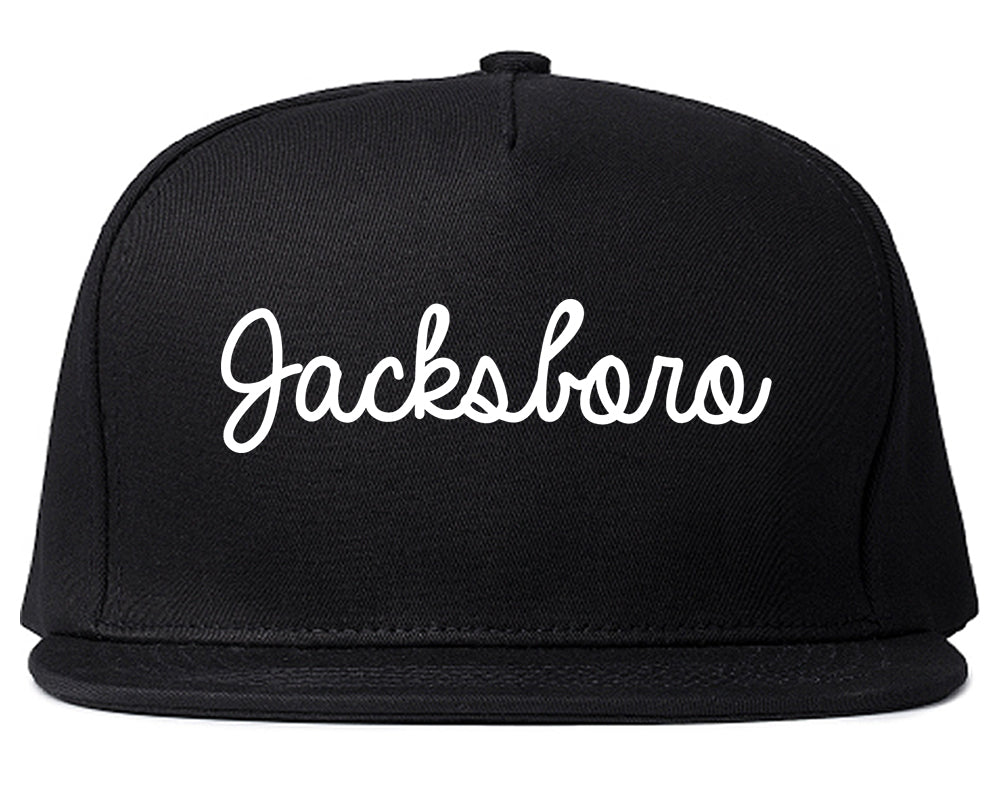 Jacksboro Texas TX Script Mens Snapback Hat Black