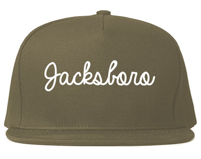 Jacksboro Texas TX Script Mens Snapback Hat Grey