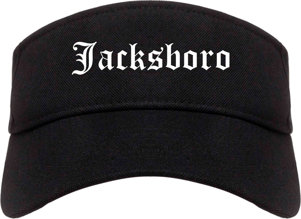 Jacksboro Texas TX Old English Mens Visor Cap Hat Black