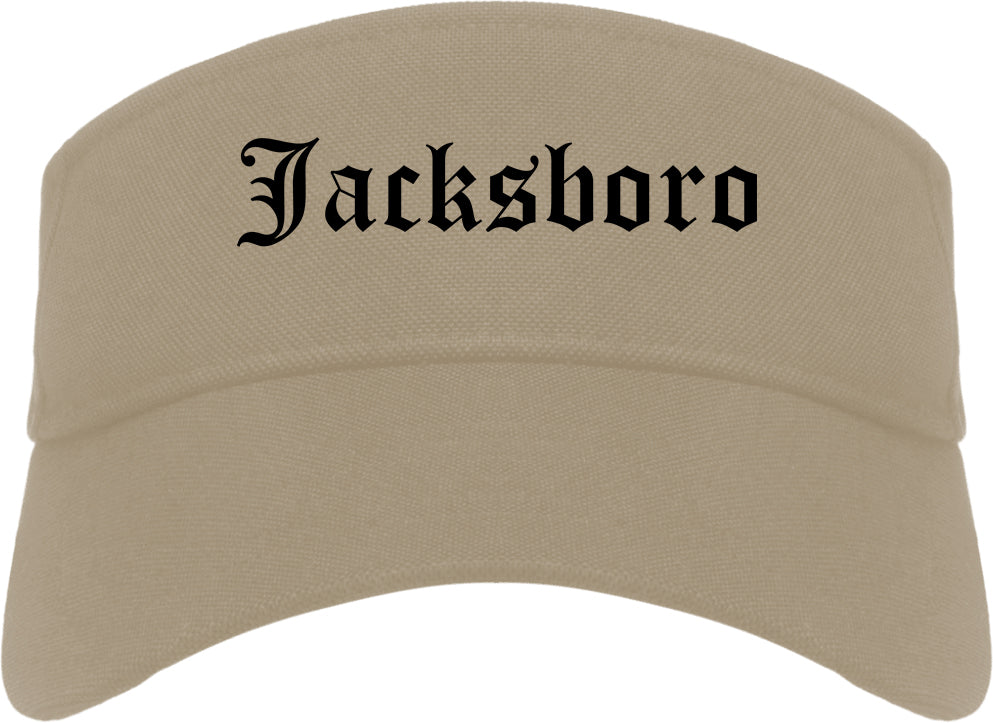 Jacksboro Texas TX Old English Mens Visor Cap Hat Khaki